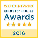 A couple 's choice award for wedding wire 2 0 1 6